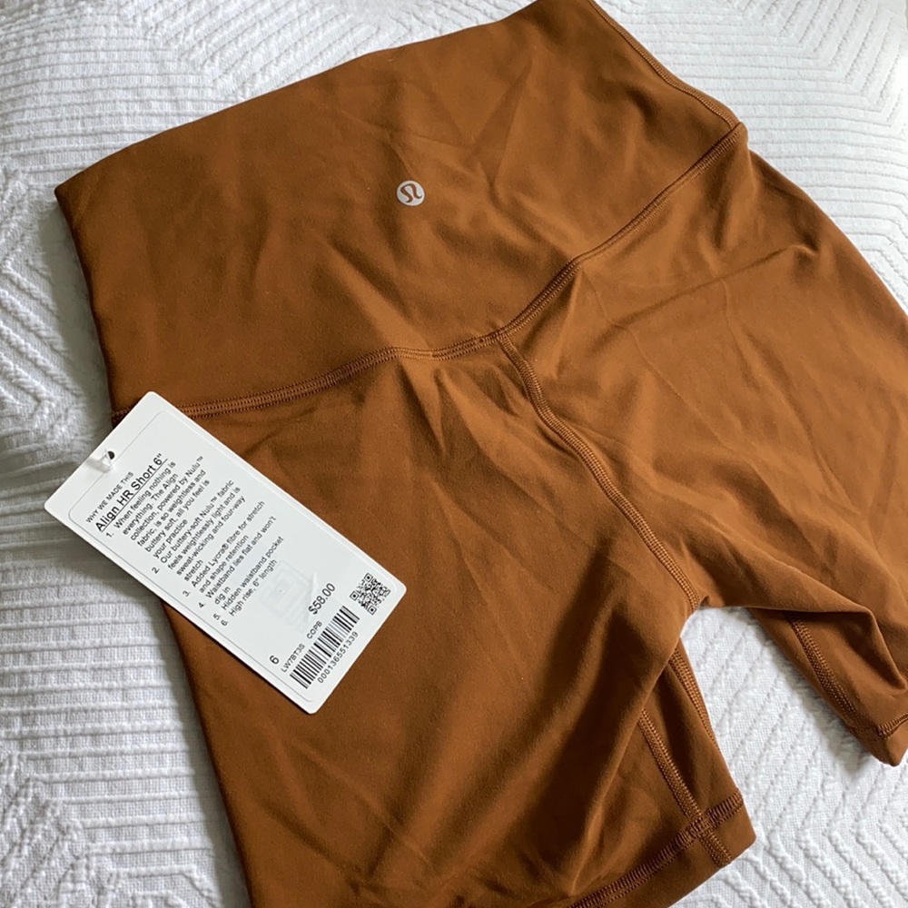 Lululemon Athletica Orange Brown Bike Shorts